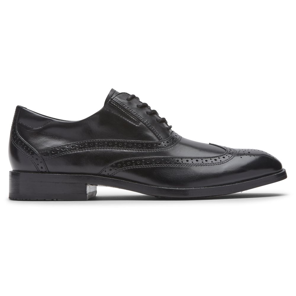 Rockport Total Motion Office Wingtip - Mens Oxfords - Black - NZ (URS-054873)